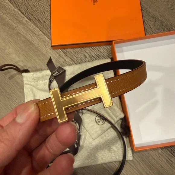 Hermes Tan and Gold Women's Belt - Picture 4 of 5